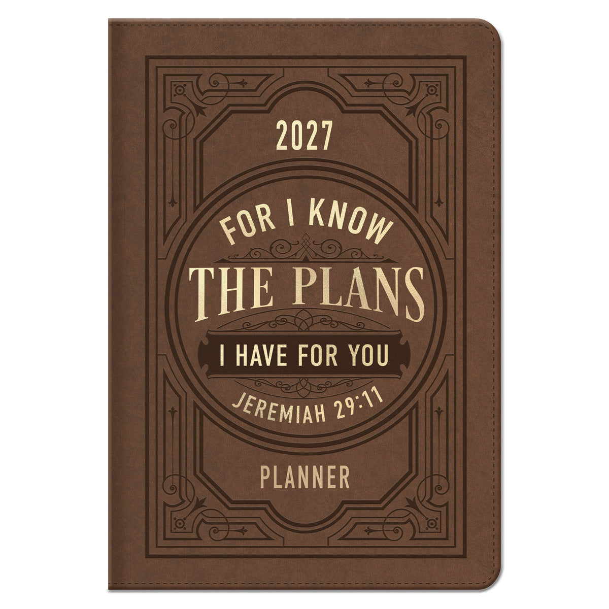2027 Executive Diary - Daily Planner - For I Know the Plans - Faux Leather with Zip