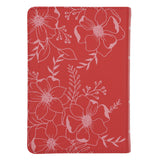 KJV Coral Floral Genuine Leather Compact Large Print Bible