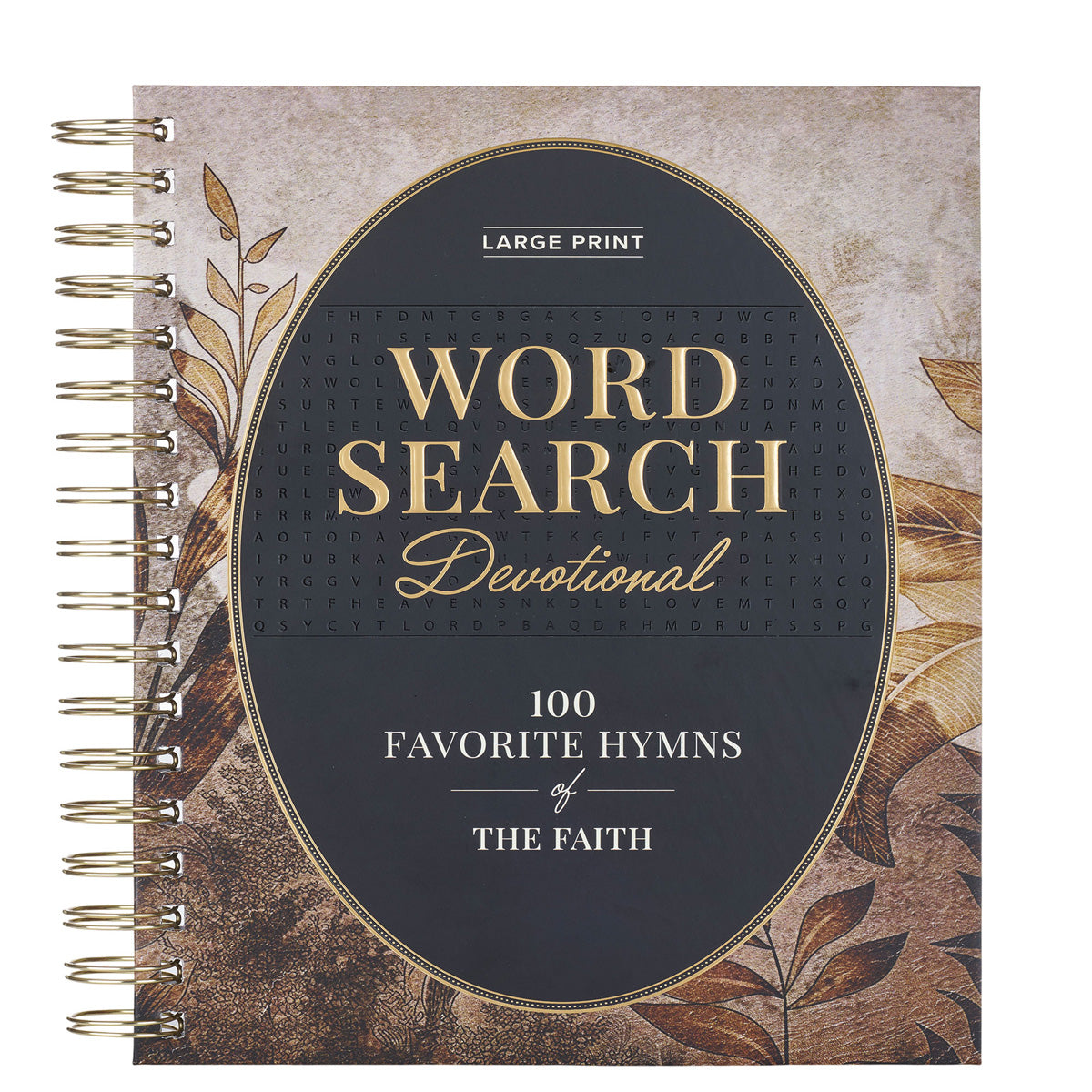 Word Search Devotional: 100 Favorite Hymns of the Faith Large Print (Spiral-Bound)