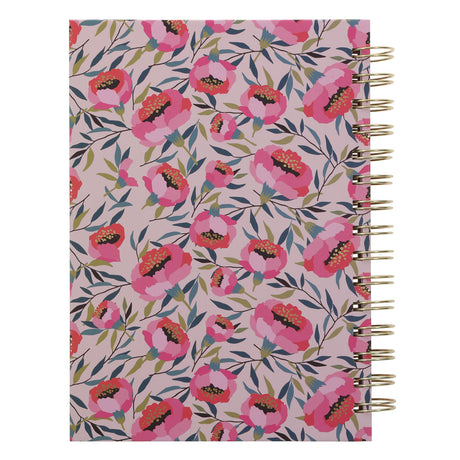 Bind My Wandering Heart to Thee Floral Hardcover Wirebound Journal