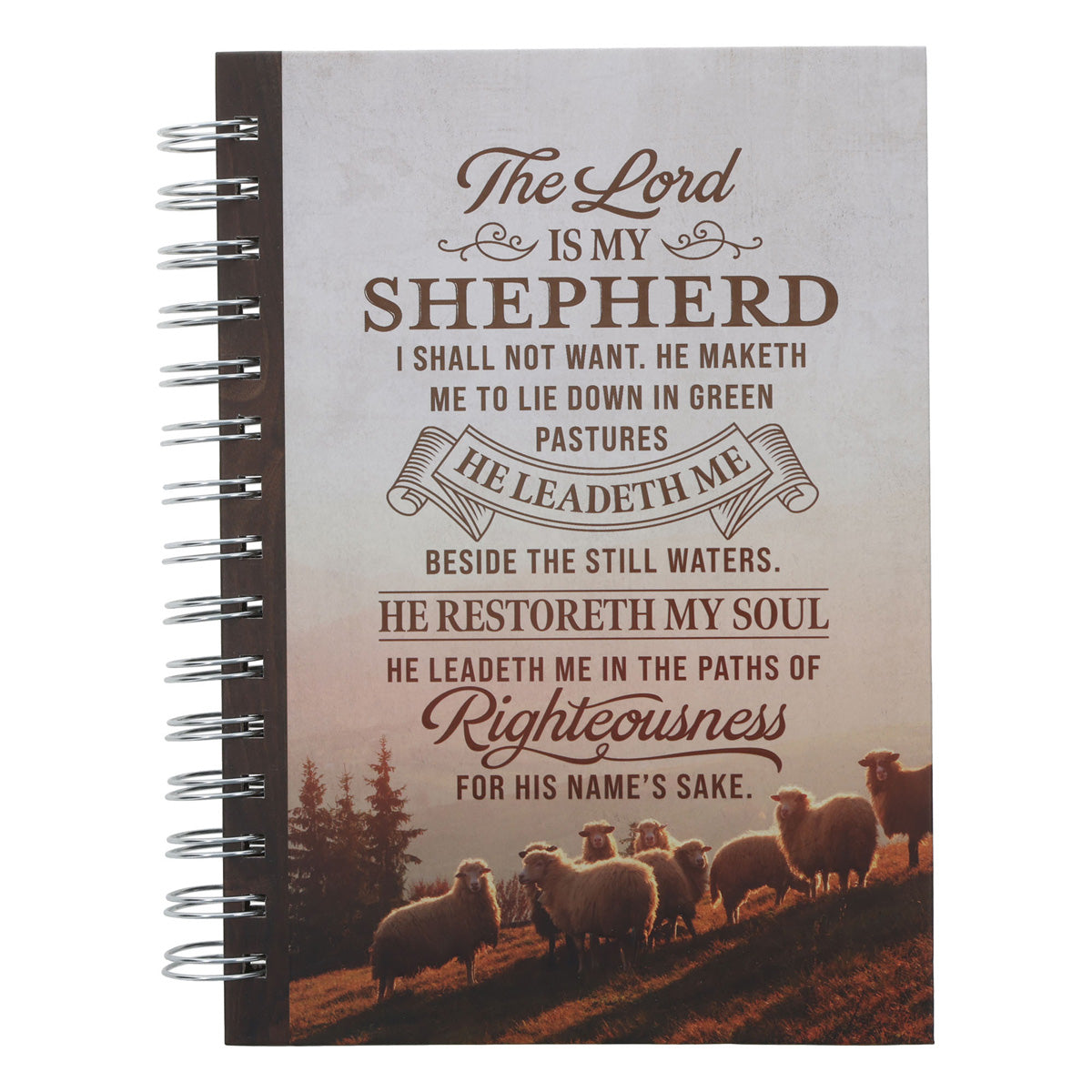 The Lord Is My Shepherd Brown Hardcover Wirebound Journal
