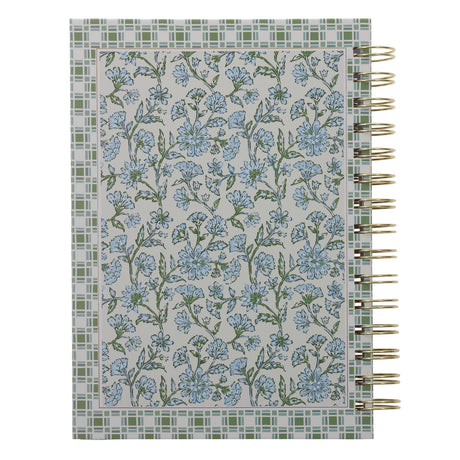 Strength and Dignity Blue Floral Hardcover Wirebound Journal