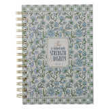 Strength and Dignity Blue Floral Hardcover Wirebound Journal