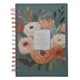 Joy Patient Faithful Multi Color Floral Hardcover Wirebound Journal