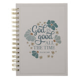 God Is Good Cream Floral Hardcover Wirebound Journal
