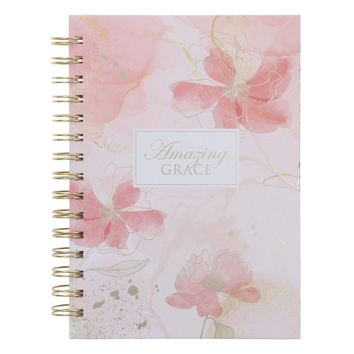 Amazing Grace Pink Floral Hardcover Wirebound Journal