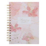 Amazing Grace Pink Floral Hardcover Wirebound Journal