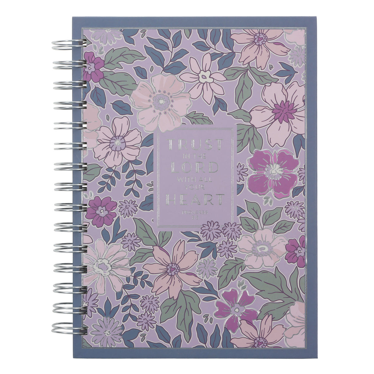 Trust in the Lord Purple Floral Hardcover Wirebound Journal