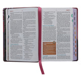 NLT Pink Faux Leather The Discovery Bible with Indexing Tabs