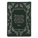 Grow in Grace Green Faux Leather Journal with Zipped Closure