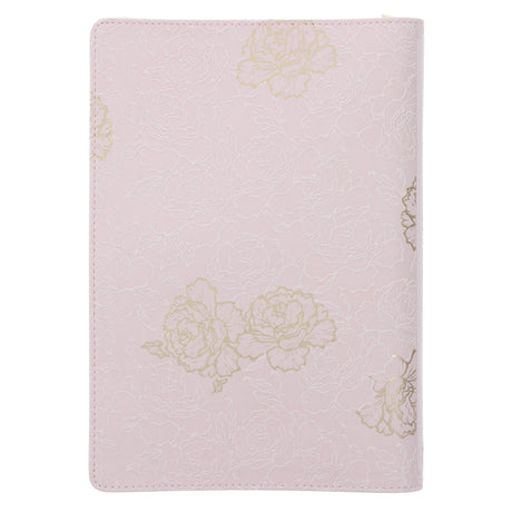 Strength and Dignity Blush Faux Leather Journal with Zipped Closure