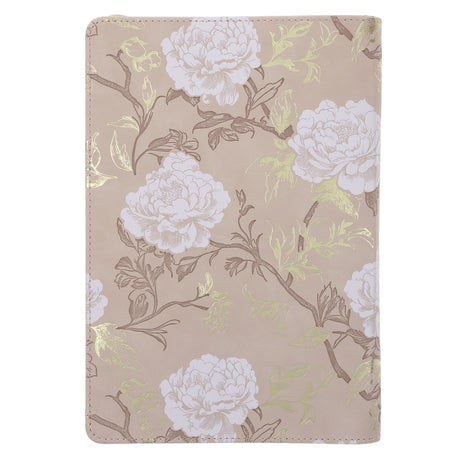 With God All Things Are Possible Blush Faux Leather Journal with Zipped Closure