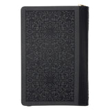 I Know the Plans Two-Tone Black and Grey Faux Leather Journal with Zipped Closure