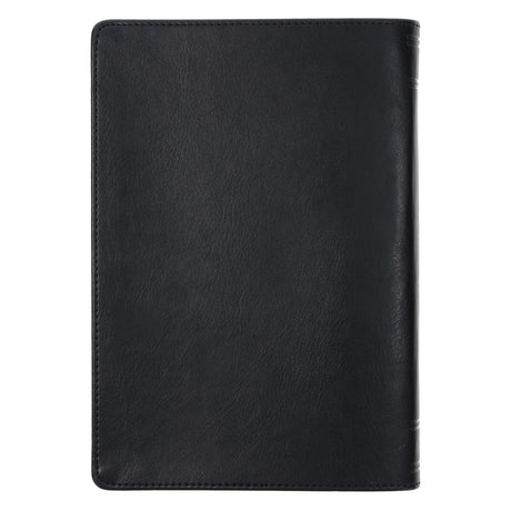 God Is Our Refuge and Strength Two-Tone Black and Grey Faux Leather Chunky Journal