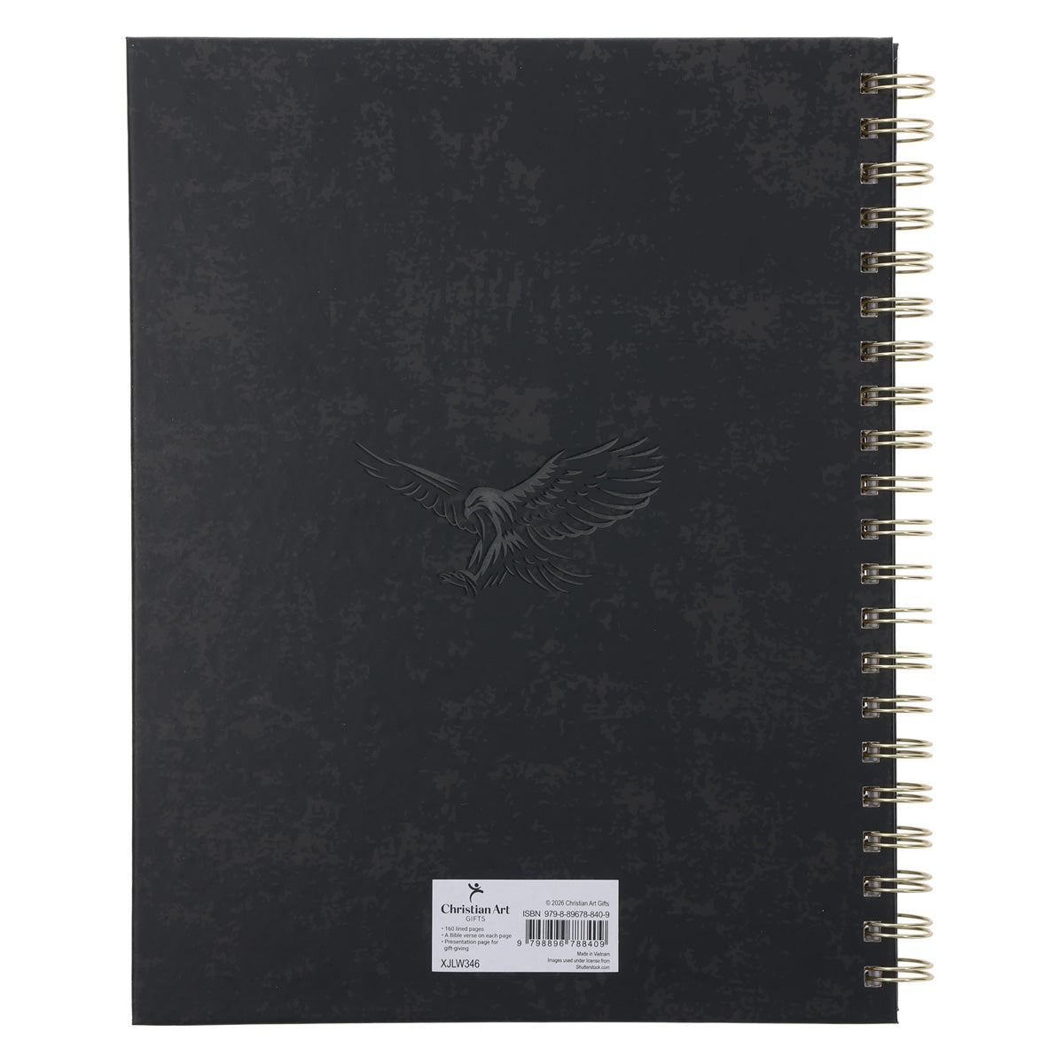 Eagles Wings Black Hardcover A4 Wirebound Journal