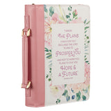 I Know the Plans I Have for You Pink Floral Faux Leather Bible Bag