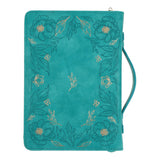 I Can Do All Things Through Christ Teal Faux Leather Bible Bag