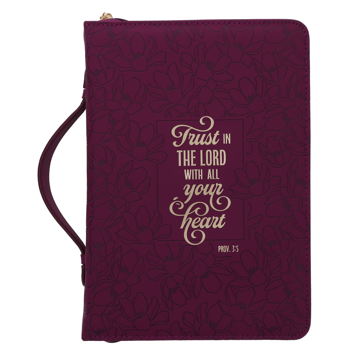 Trust in the Lord with All Your Heart Burgundy Faux Leather Bible Bag