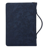 I Can Do All Things Through Christ Blue Faux Leather Bible Bag